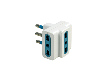 elettricità adattatore triplo 2p+t 10/16a bipasso