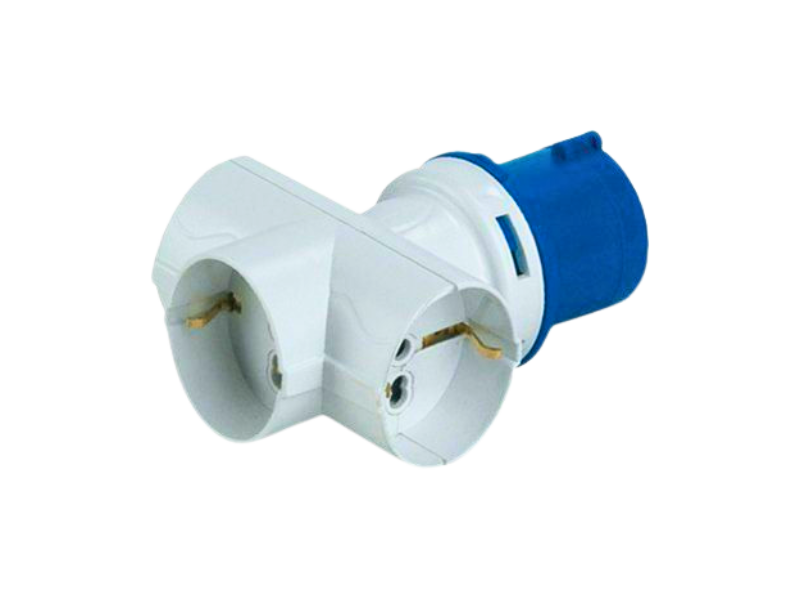 adattatore 220V blu a 3 prese schuko