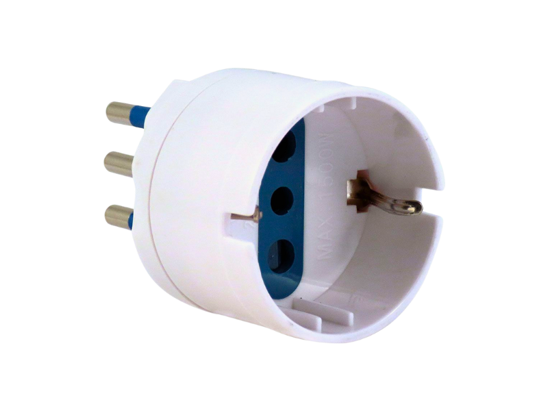 ADATTATORE 220V 2P+T10A SPINA/SCHUKO art.90903