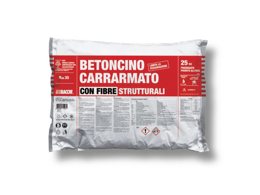 BACCHI BETONCINO CARRARMATO FIBRATO (sacco kg.25)