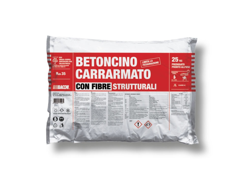 Premiscelati calcestruzzo betoncino carrarmato fibrato - bacchi
